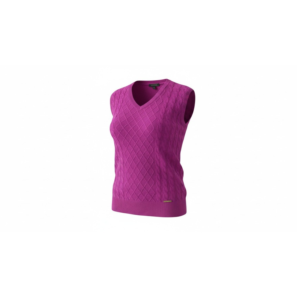 Marc New York Sweater Vest Womens XS Magenta Purple NEW Cable Knit V-Neck